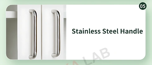 Stainless steel handles for easy access. Stainless steel handles for easy access.